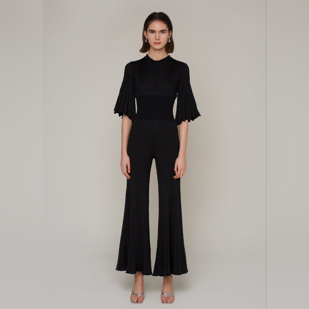 Nordstrom Black Ribbed Jumpsuit